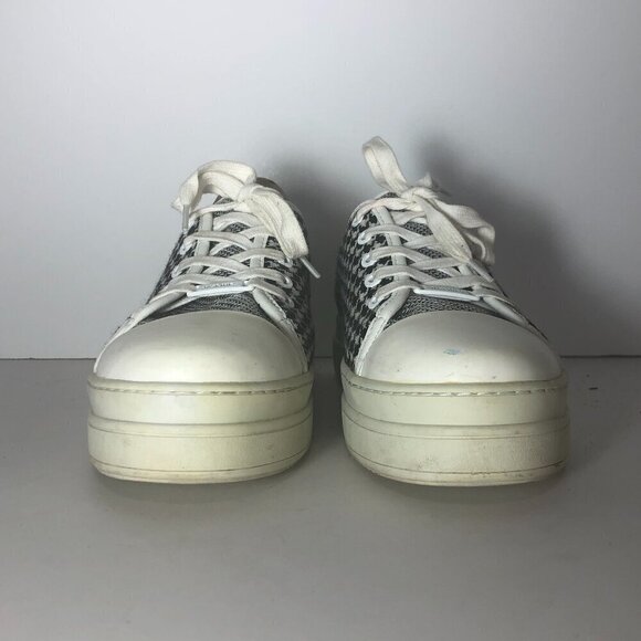 J/SLIDES NYC Nate Sneakers Women's Size 8.5 Black Houndstooth Platform Shoes - Picture 2 of 11